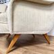 Paire de fauteuils pieds compas