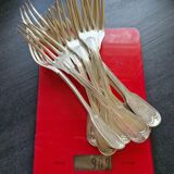 Charles Salomon Mahler (XIX) - Series of 11 table forks - In sterling silver 950/1000