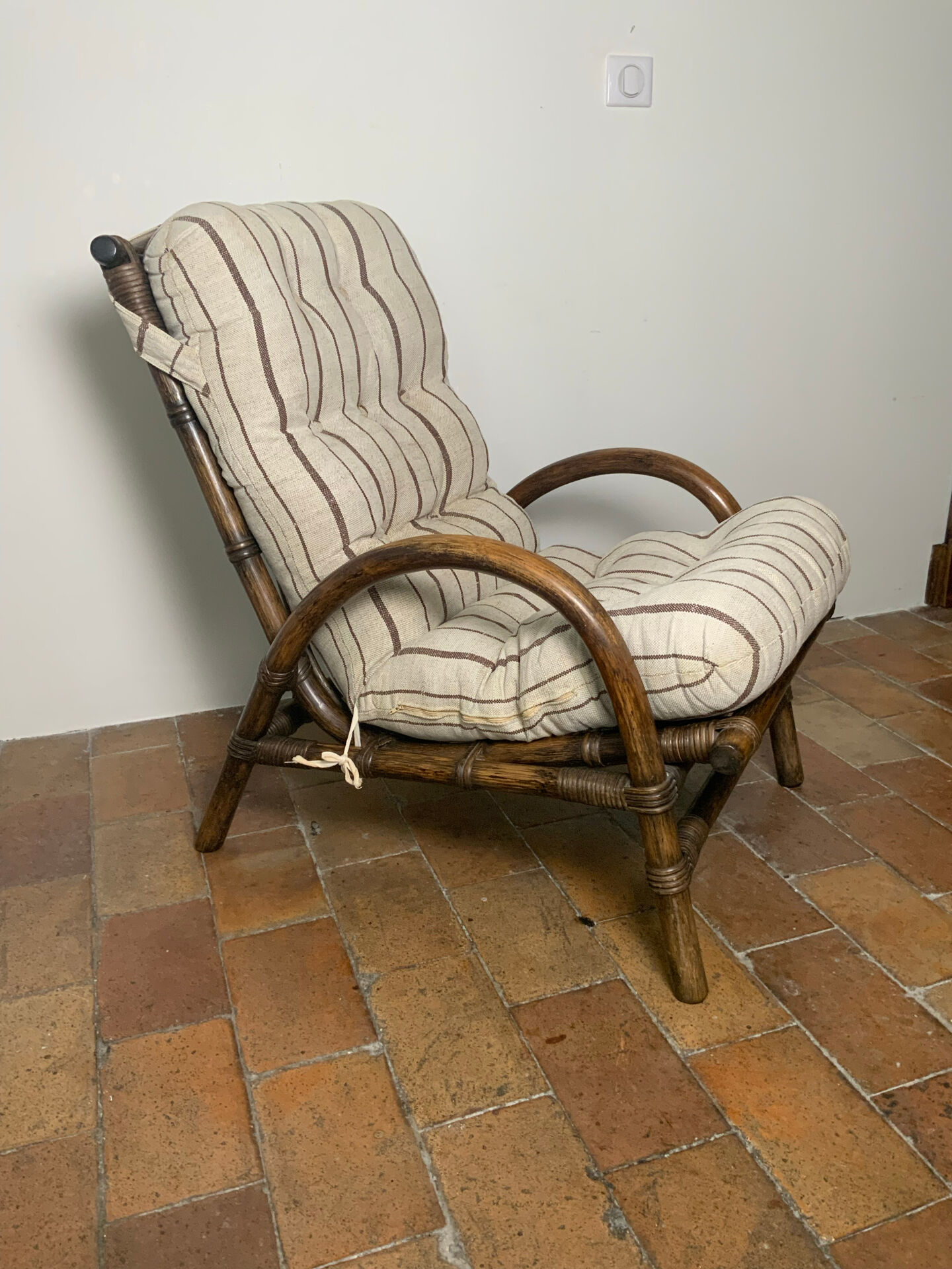 Fauteuil en rotin 1970