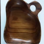 Olivier wood pocket bowl signed Jean Paul Bain Vallauris
