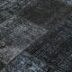 Handmade anatolian overdyed 171 cm x 247 cm black patchwork carpet