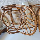 Pair of vintage rattan armchairs