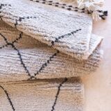 Tapis Beni Ouarain Gris et Noir - 281 x 274 cm