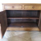 Old - Beautiful solid oak sideboard - 2 doors - 2 drawers in golden oak color
