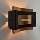 Pair of vintage wall lights, matte black metal and copper, Netherlands 1960