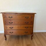 Commode vintage en bois massif, style Louis XV