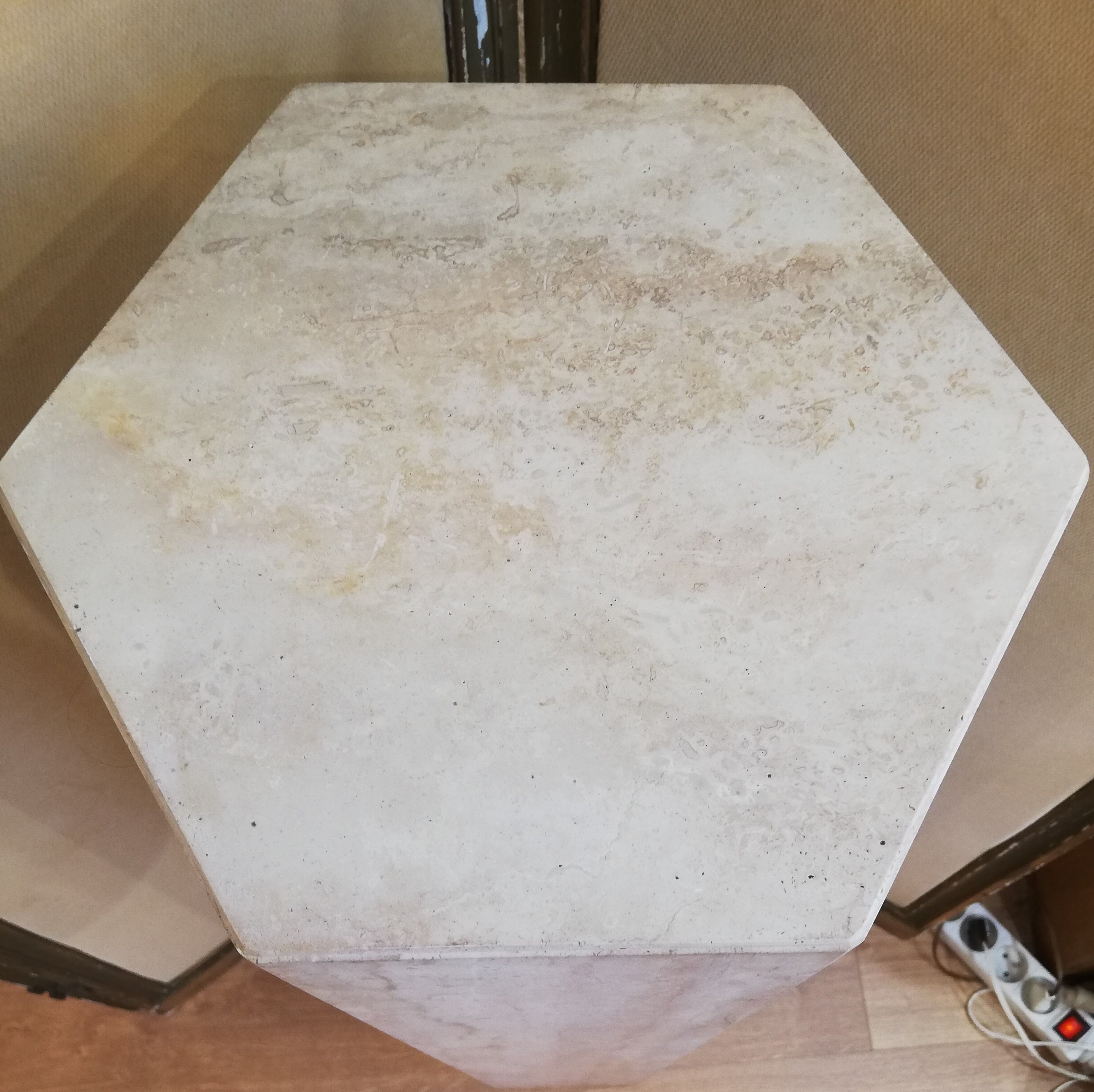 Pair of travertine columns with cut sides 1970