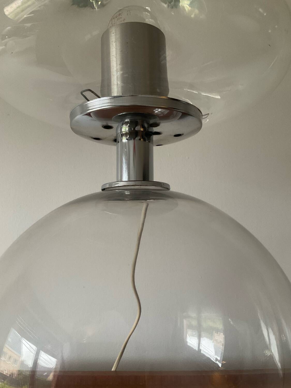 Vintage blown glass lamp from the 70s