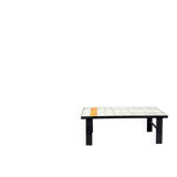 Ceramic Coffee Table Jean Jaffreux 1950s - Metal & Vintage Orange