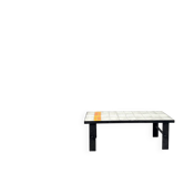 Table Basse Céramique Jean Jaffreux Années 50 - Métal & Orange Vintage