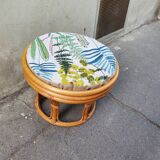 Vintage bamboo pouf