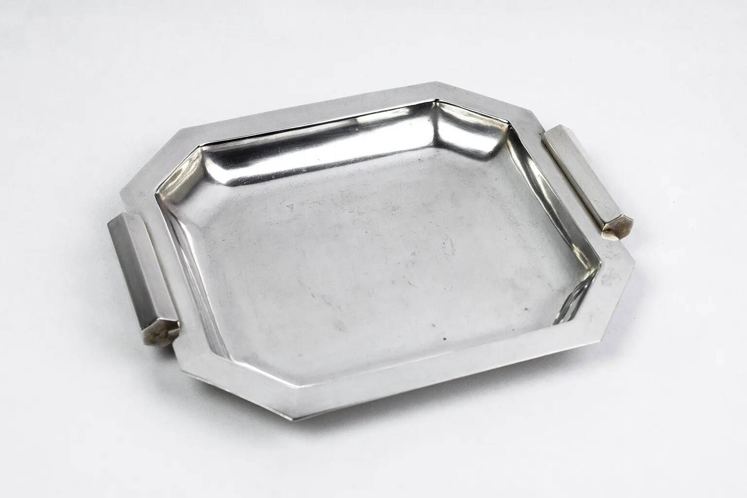 Art Deco set by Kirby Beard & Christofle – silver-plated box & tray