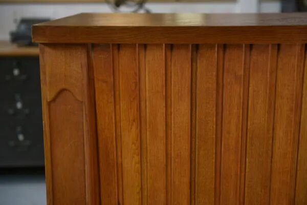1950s curved oak counter/bar