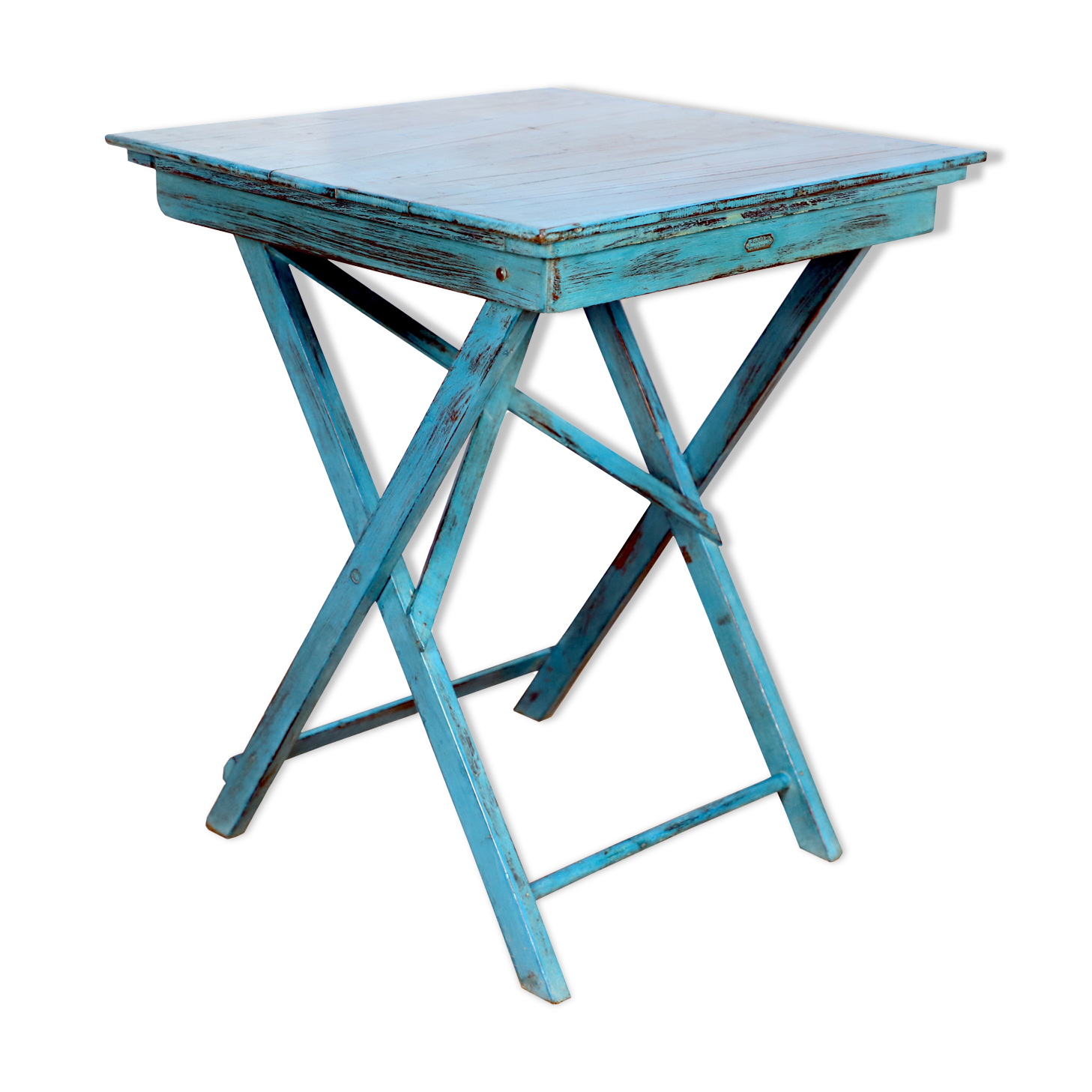 Old folding square table in Burmese teak