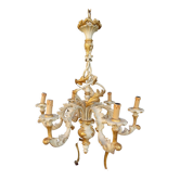 Italian baroque chandelier in wood and gilded stucco 109 cm