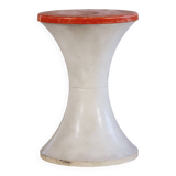 White and dark orange Tam Tam stool by Henry Massonnet for Stamp, 1970.