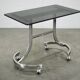 1970s Italian Space Age Chrome and Smoked Glass Rolling Side Table