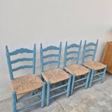4 chaises paillées anciennes de style provençale