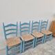4 chaises paillées anciennes de style provençale