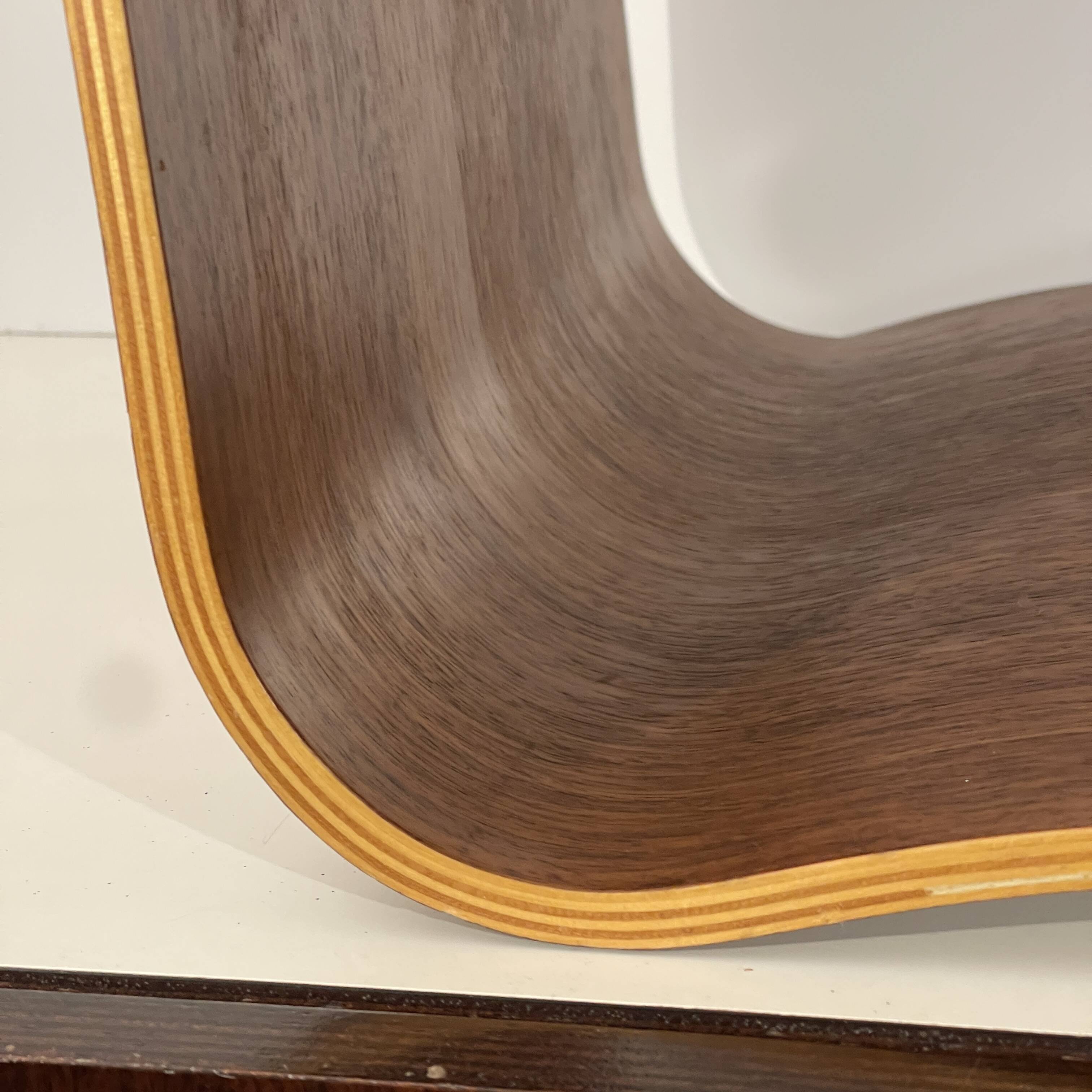 Pair of stools / side tables, rosewood aluminum, multi-plex wood