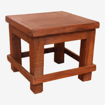 Old small Burmese teak workshop bedside table