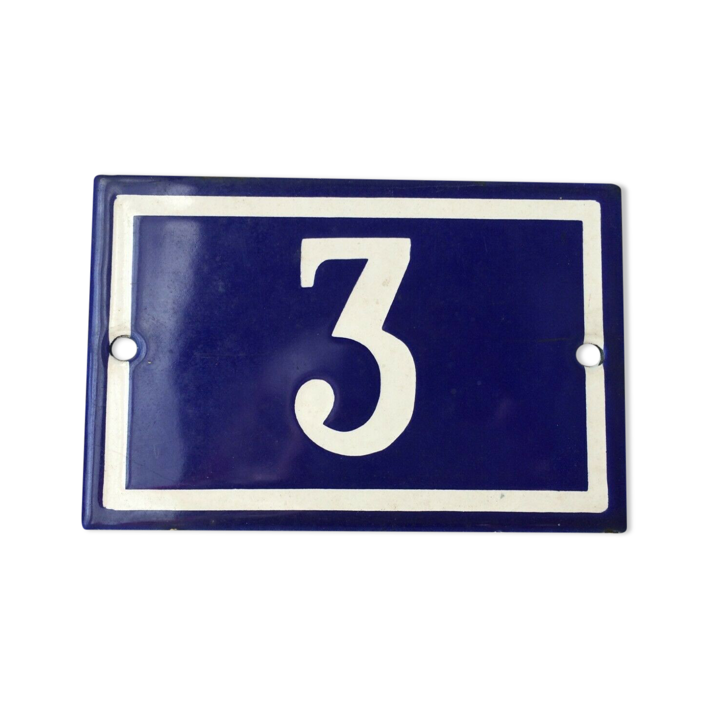 Enamelled plaque street number 3