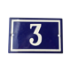 Enamelled plaque street number 3