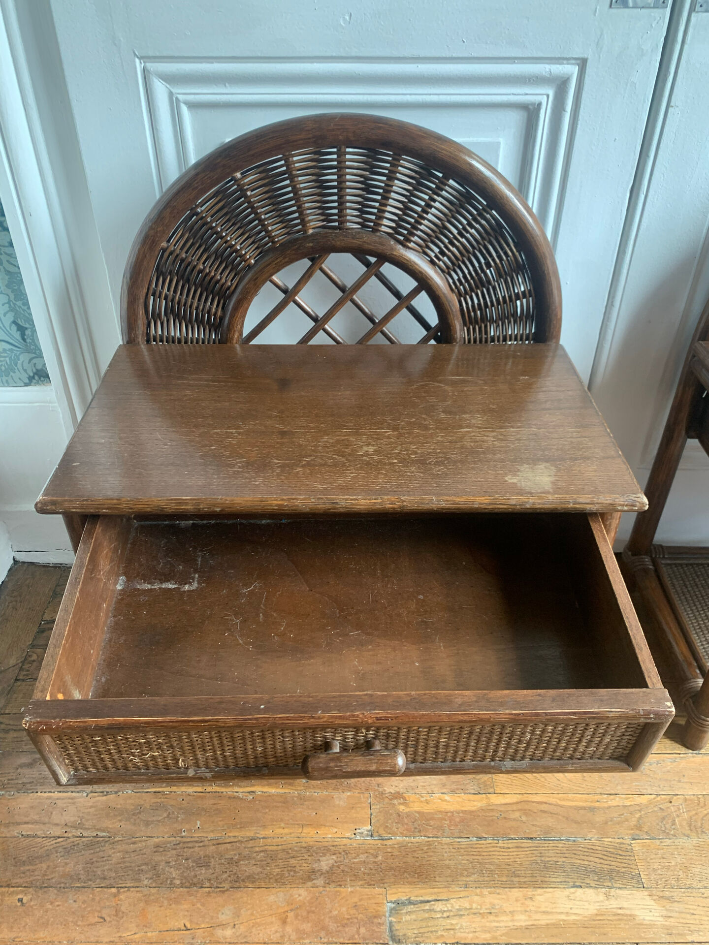 Pair of rattan bedside tables