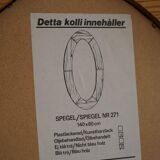 Large oval wall mirror in solid pine by Glasmäster Markaryd, Sweden, 1960s.