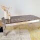 Table basse marbre et métal chromé années 70
