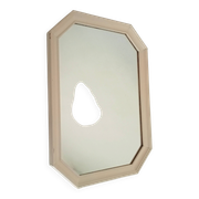 Vintage octagonal white lacquered mirror