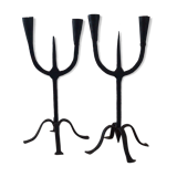 Brutalist candlesticks pair 1950