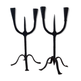 Brutalist candlesticks pair 1950