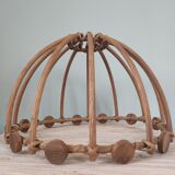 Wooden and wicker lampshade