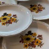 Antique Digoin earthenware dessert plates