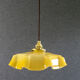 Old susmension in yellow and white opaline with cable and new douile - circa 1950