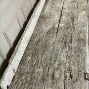 Old workbench, a piece of wooden and metal furniture.