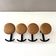 Vintage Set of 4 Wooden & Metal Coat Hooks | Wall-Mounted Hooks