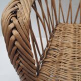 child's or doll's armchair in light woven wicker