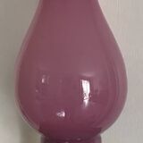 Vintage vase in pink opaline on white foot 36.8 cm
