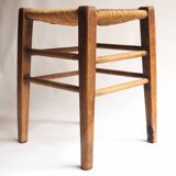 Old stool with straw seat