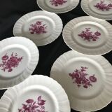 7 porcelain plates from limoges, bernardaud