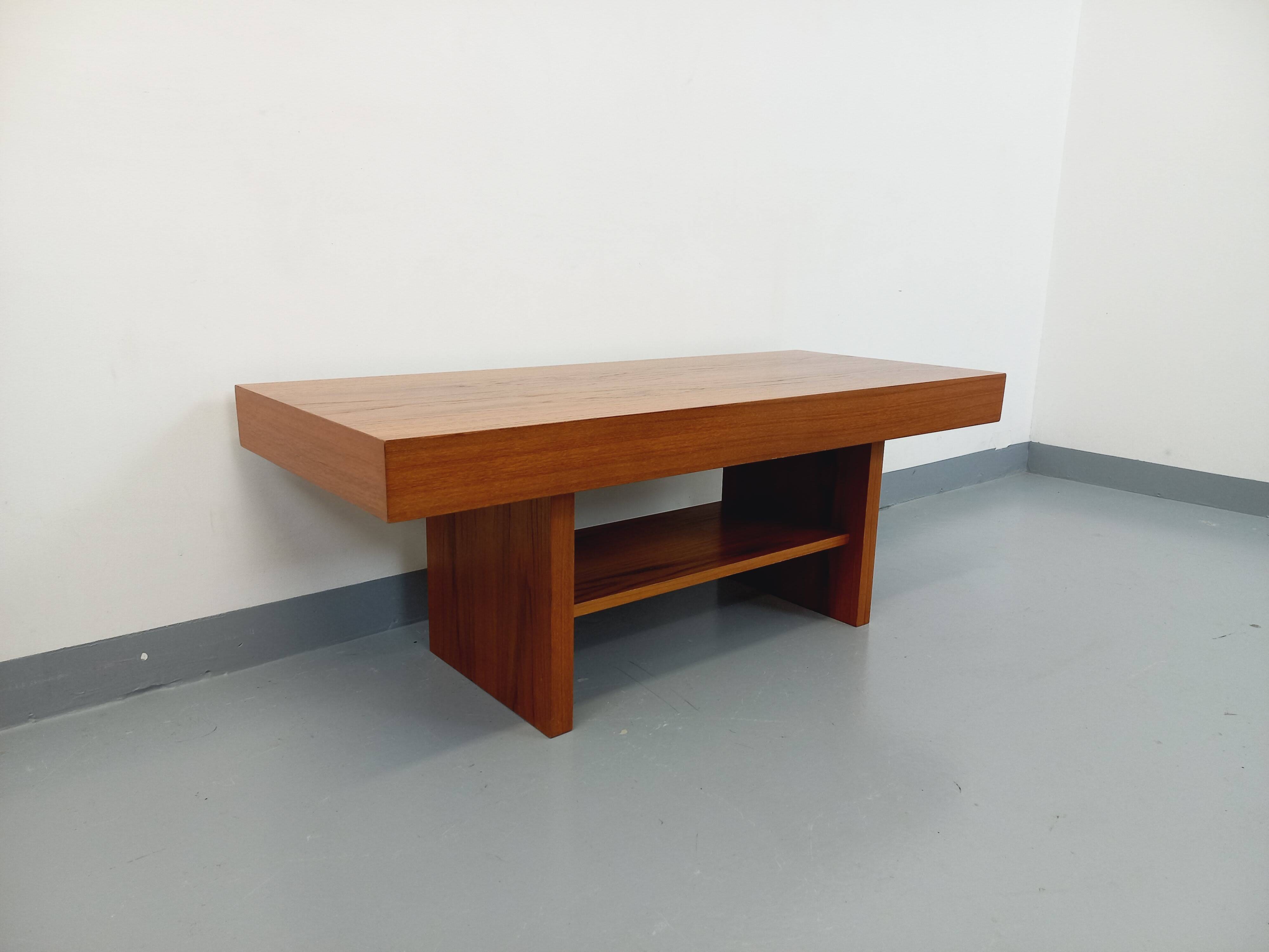 Vintage modernist teak coffee table from the 60s