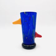 Vase Sculpture Otmar Alt Rosenthal Studio Line Glass Cobalt Signed 16cm
