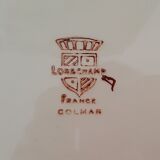 5 assiettes à dessert et plat faïencerie Longchamp modèle Colmar années 50