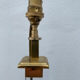 Plexiglas and brass lamp with original pagoda-shaped paper lampshade