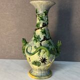 Majolica Palissy vase, dating from the Victorian era circa 1890