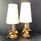 2 Lampes Attribuées Hans Kogl  1970 Hollywood Regency Glycine Dorure F