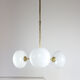 Mid-century brass and opaline glass chandelier