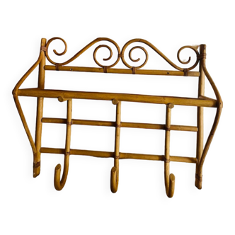 Rattan coat rack